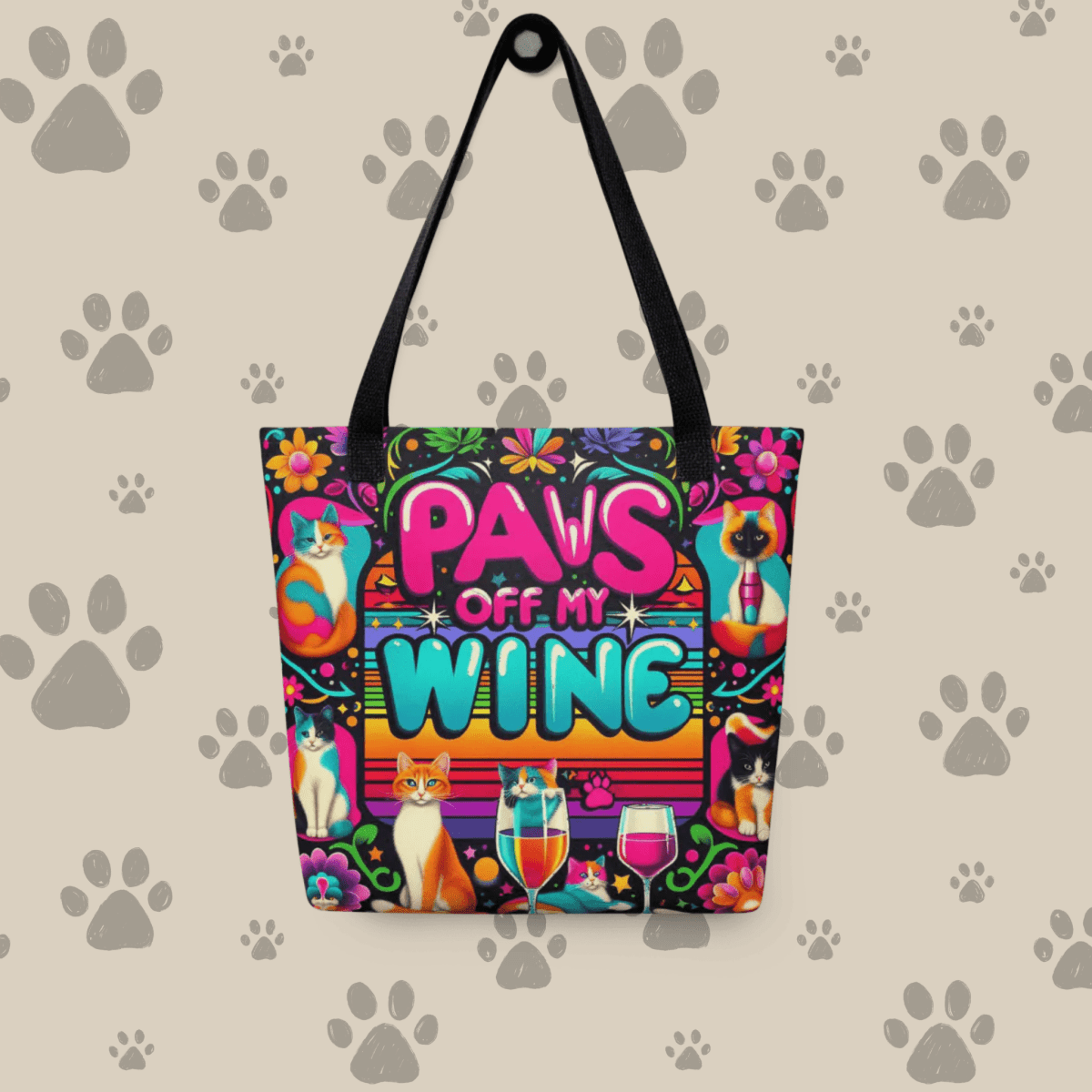 Neon Warning - Everyday Bag - AOP Tote Bag - Speak Up 4 Paws