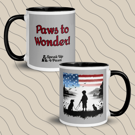 Sunset Friends - "Paws to Wonder!" - Vivid Mug (Color: Silver | Black) - Coffee Mug - Inside Color - Speak Up 4 Paws