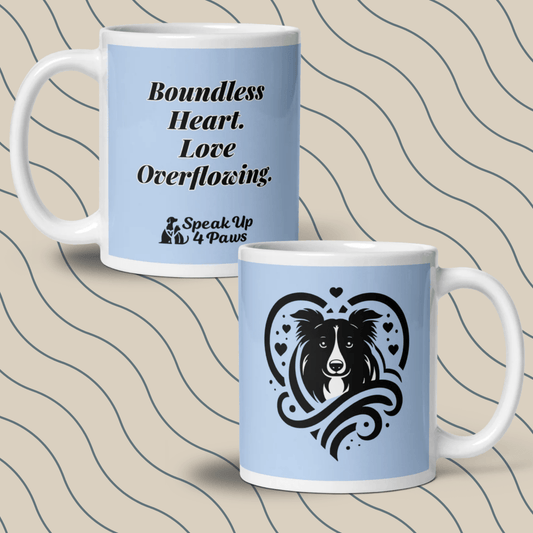 Boundless Heart - "Boundless Heart. Love Overflowing" - Signature Mug (Color: Hawkes Blue) - Coffee Mug - Speak Up 4 Paws