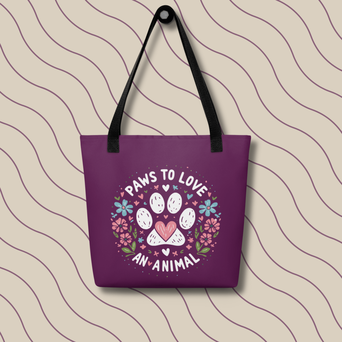 Circle of Pawsitivity - Everyday Bag - AOP Tote Bag - Speak Up 4 Paws