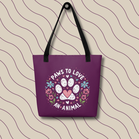 Circle of Pawsitivity - Everyday Bag - AOP Tote Bag - Speak Up 4 Paws