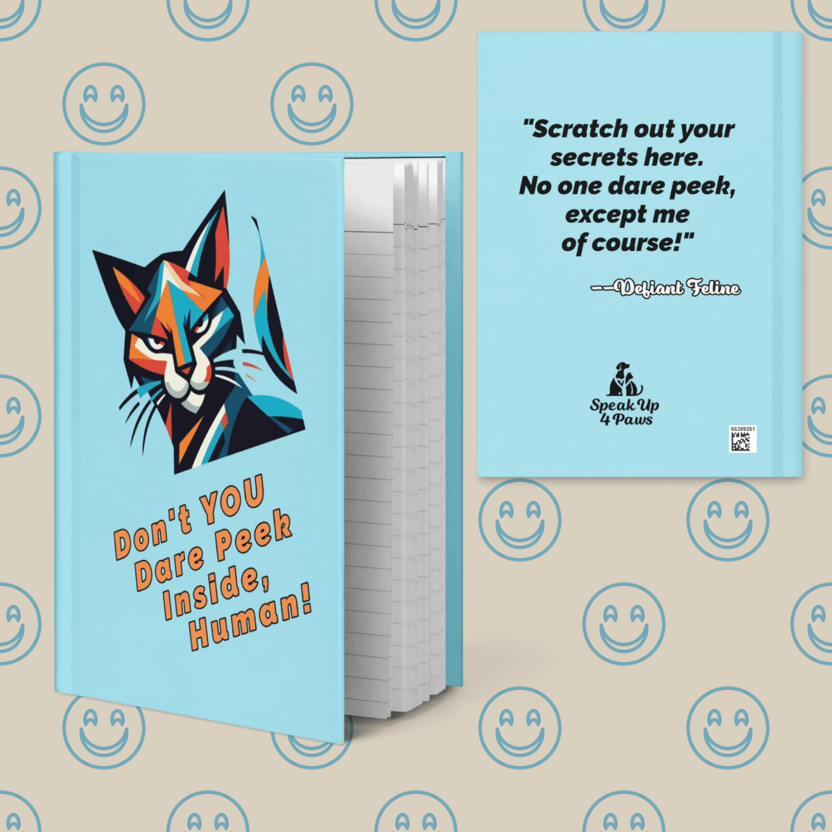Defiant Feline - Laughs & Sass Collector's Journal (Color: Blizzard Blue) - Journal - Speak Up 4 Paws