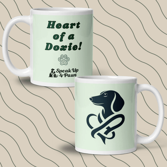 Heart of a Doxie - "Heart of a Doxie!" - Signature Mug (Color: Honeydew) - Coffee Mug - Speak Up 4 Paws