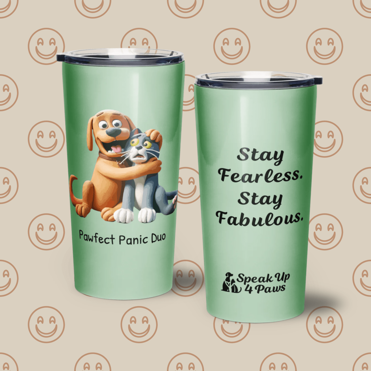 Pawfect Panic - "Stay Fearless. Stay Fabulous" - Signature Tumbler (Color: Deep Sea Green) - Tapered Tumbler - Speak Up 4 Paws