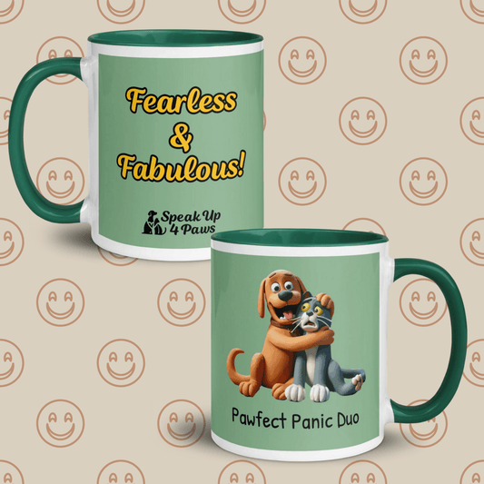 Pawfect Panic - "Fearless & Fabulous" - Vivid Mug (Color: Dark Sea Green | Dark Green) - Coffee Mug - Inside Color - Speak Up 4 Paws
