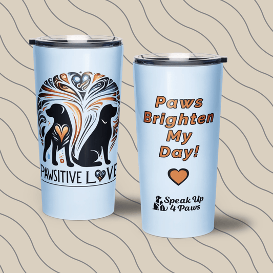 Radiant Companions - "Paws Brighten My Day!" - Signature Tumbler (Color: Pattens Blue) - Tapered Tumbler - Speak Up 4 Paws