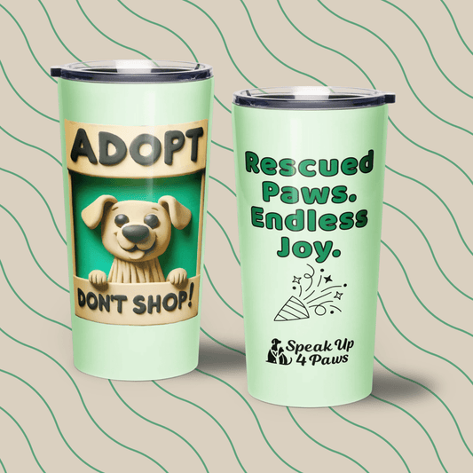Spread the Joy - "Rescued Paws. Endless Joy." - Signature Tumbler (Color: Tara) - Tapered Tumbler - Speak Up 4 Paws