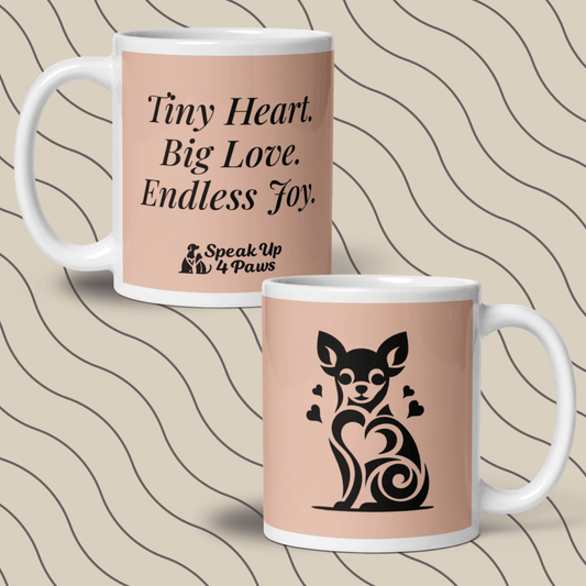 Tiny Heart - Big Love - "Tiny Heart. Big Love. Endless Joy." - Signature Mug (Color: Zinnwaldite) - Coffee Mug - Speak Up 4 Paws