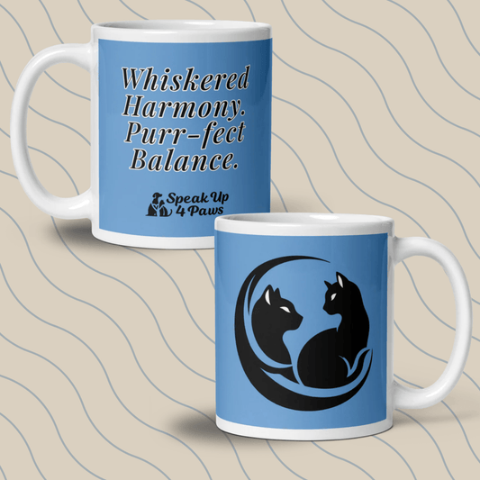 Whiskered Harmony - "Whiskered Harmony. Purr - fect Baance." - Signature Mug (Color: Jordy Blue) - Coffee Mug - Speak Up 4 Paws