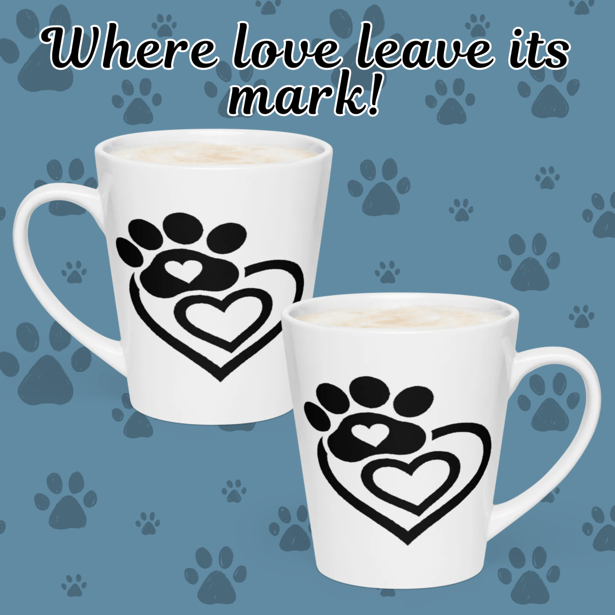 Paw & Heart Connection - Latte Mug - Latte Mug - Speak Up 4 Paws