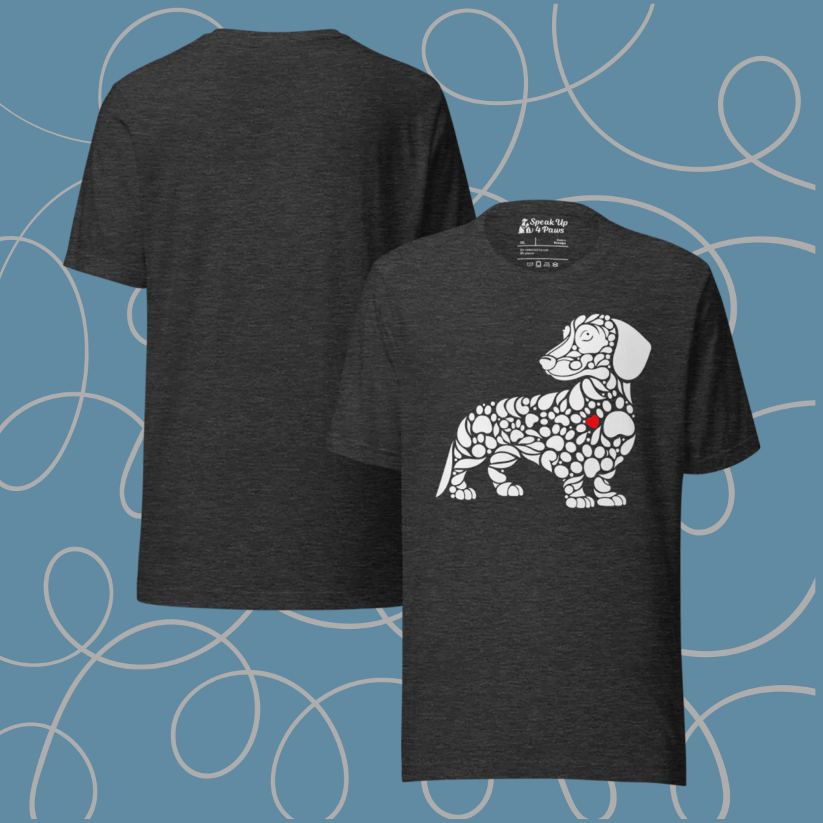 Pawfect Doxie - Everyday Plus Tee | COLORS: Navy, Black, Red, Dark Grey Heather - Unisex Staple Tee - Speak Up 4 Paws