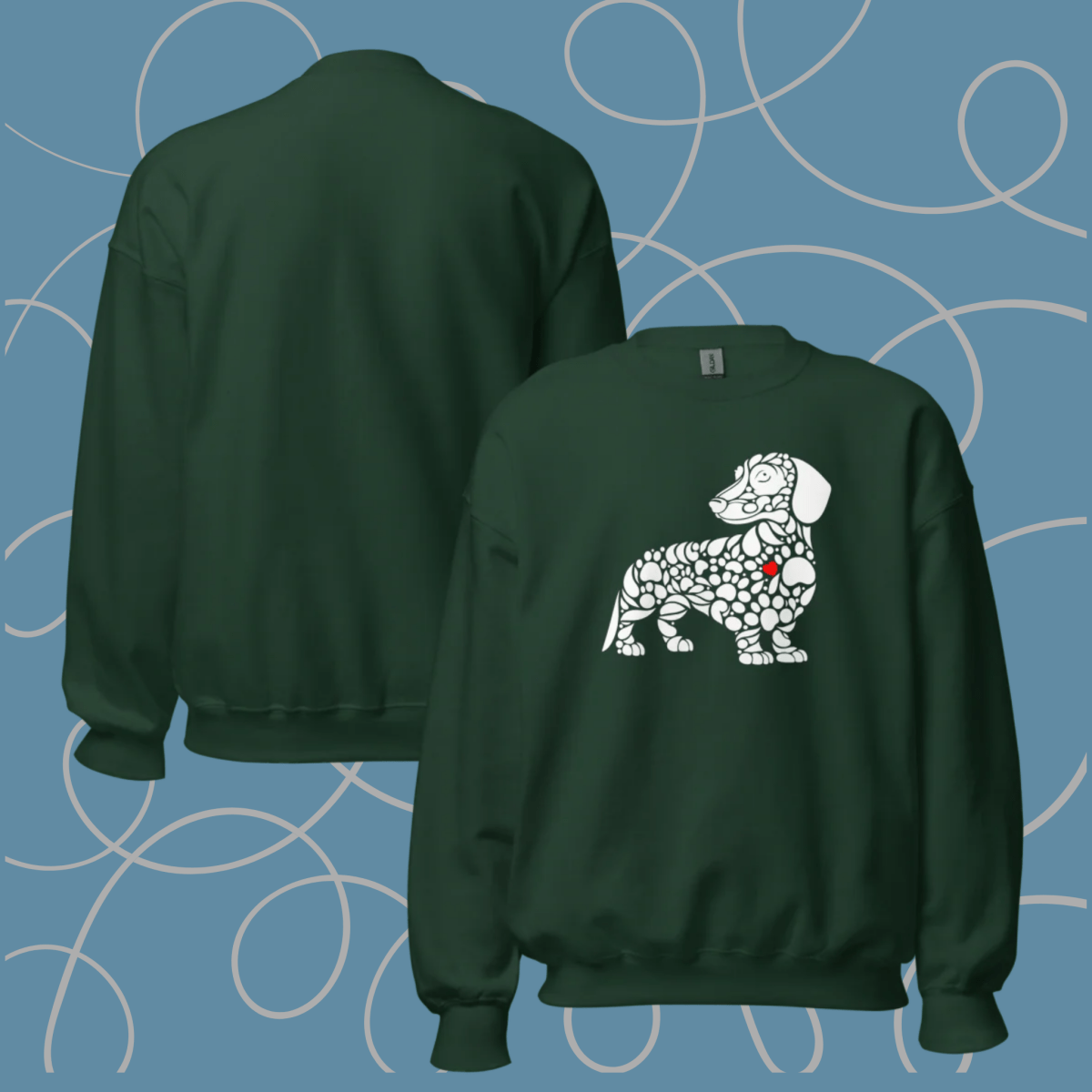 Pawfect Doxie - Oversized Sweatshirt | COLORS: Dark Chocolate, Navy, Forest Green, Charcoal - Preshrunk Sweatshirt - Speak Up 4 Paws
