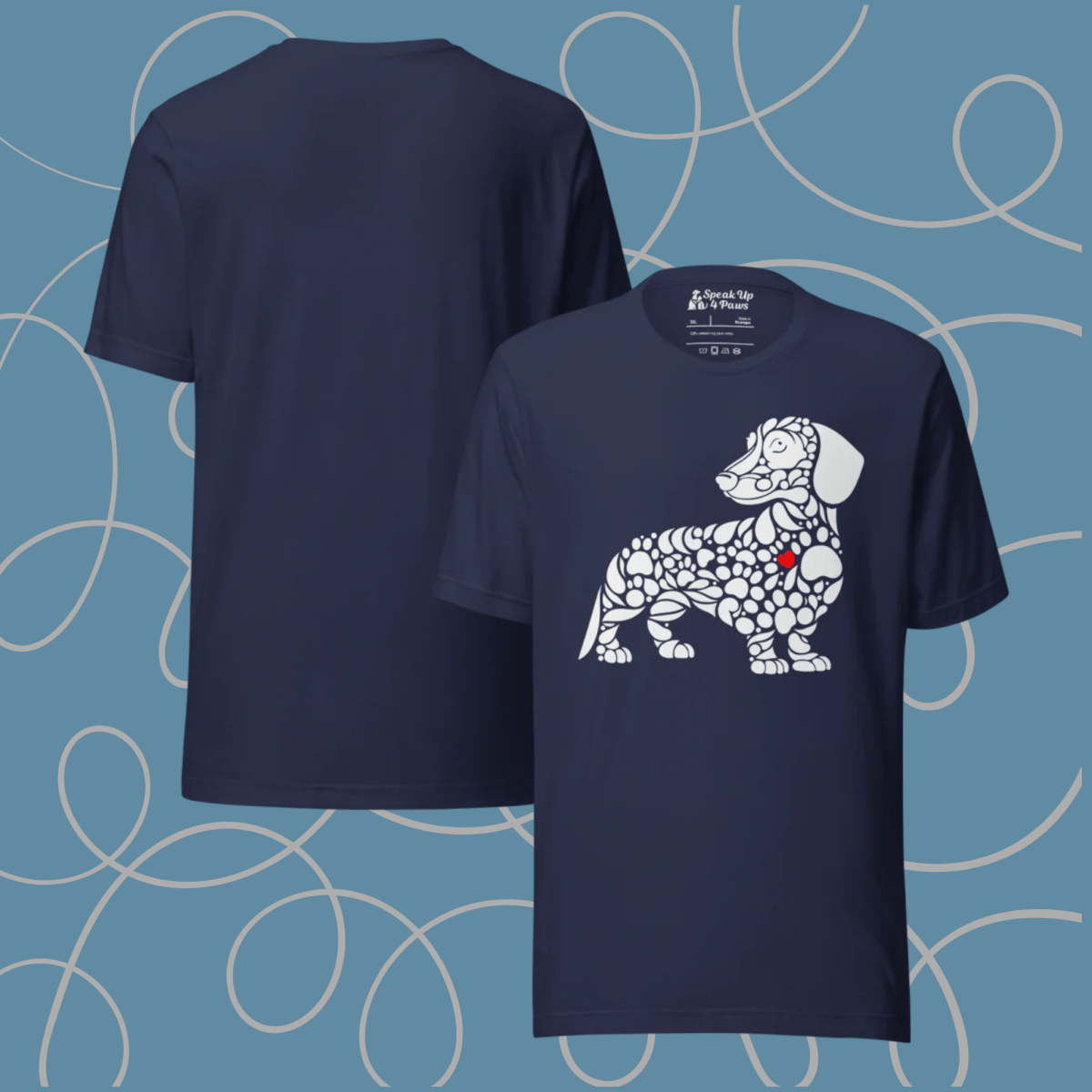 Pawfect Doxie - Everyday Plus Tee | COLORS: Navy, Black, Red, Dark Grey Heather - Unisex Staple Tee - Speak Up 4 Paws