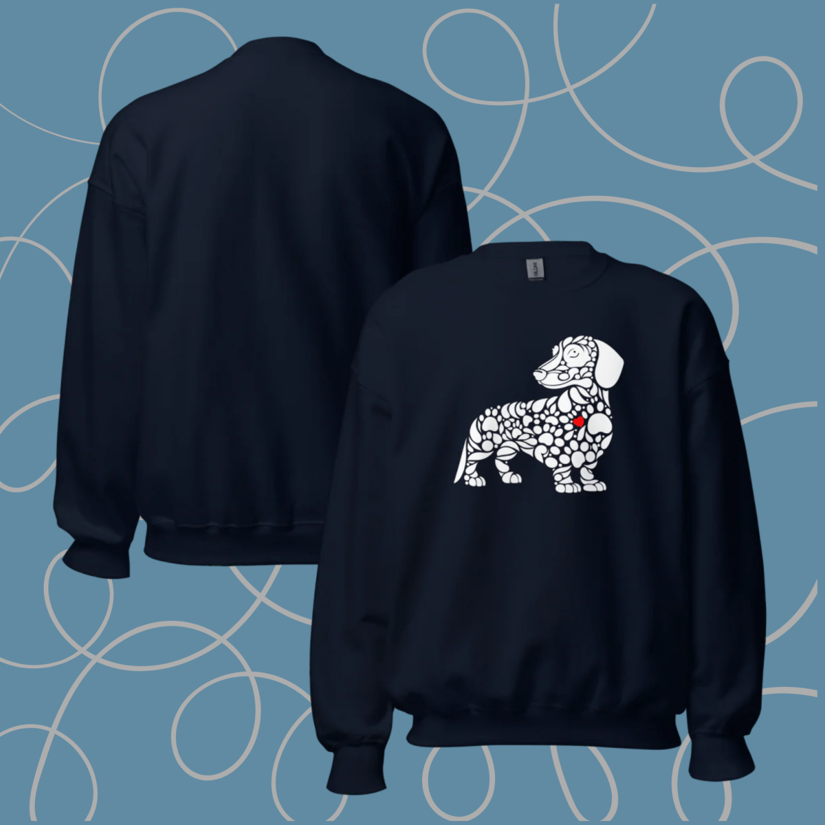 Pawfect Doxie - Oversized Sweatshirt | COLORS: Dark Chocolate, Navy, Forest Green, Charcoal - Preshrunk Sweatshirt - Speak Up 4 Paws