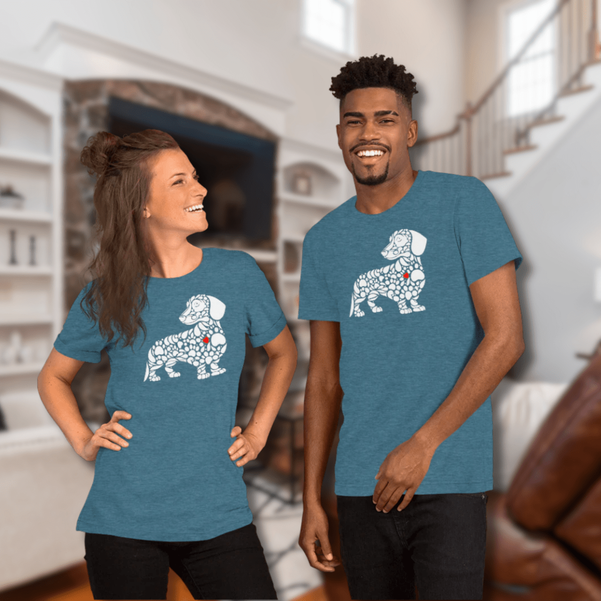 Pawfect Doxie - Everyday Tee | COLORS: Heather Deep Teal, Heather Slate, Heather Raspberry, Navy - Unisex Staple Tee - Speak Up 4 Paws