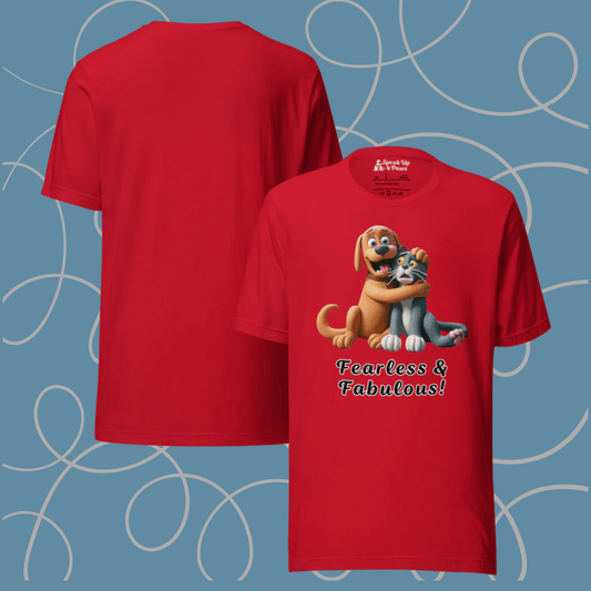 Pawfect Panic - Everyday Plus Tee - "Fearless & Fabulous" | COLORS: Tex, Athletic Heather, White - Unisex Staple Tee - Speak Up 4 Paws