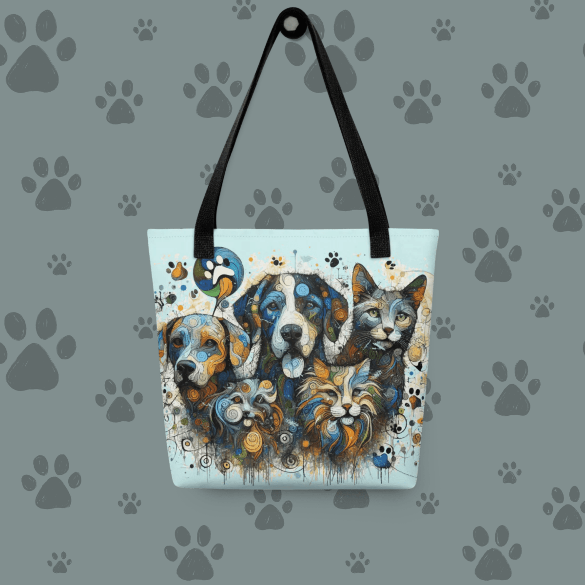 Pawllock - Everyday Bag (Inspired by Pollock) - AOP Tote Bag - Speak Up 4 Paws