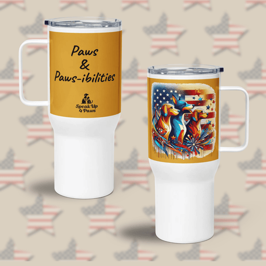 Paws & Pawsibilities - "Paws & Paws - ibilities" - TrailMate Tumbler (Color: Buttercup) - Travel Mug - Speak Up 4 Paws