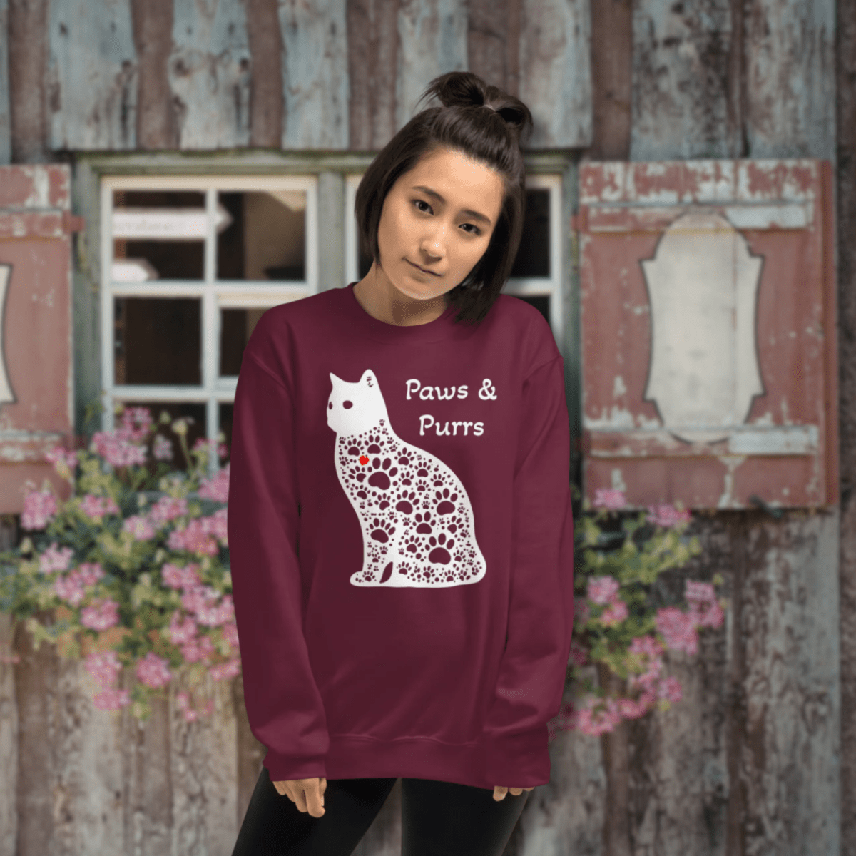 Paws and Purrs - Sweatshirt | COLORS: Charcoal, Navy, Maroon, Forest Green - Preshrunk Sweatshirt - Speak Up 4 Paws