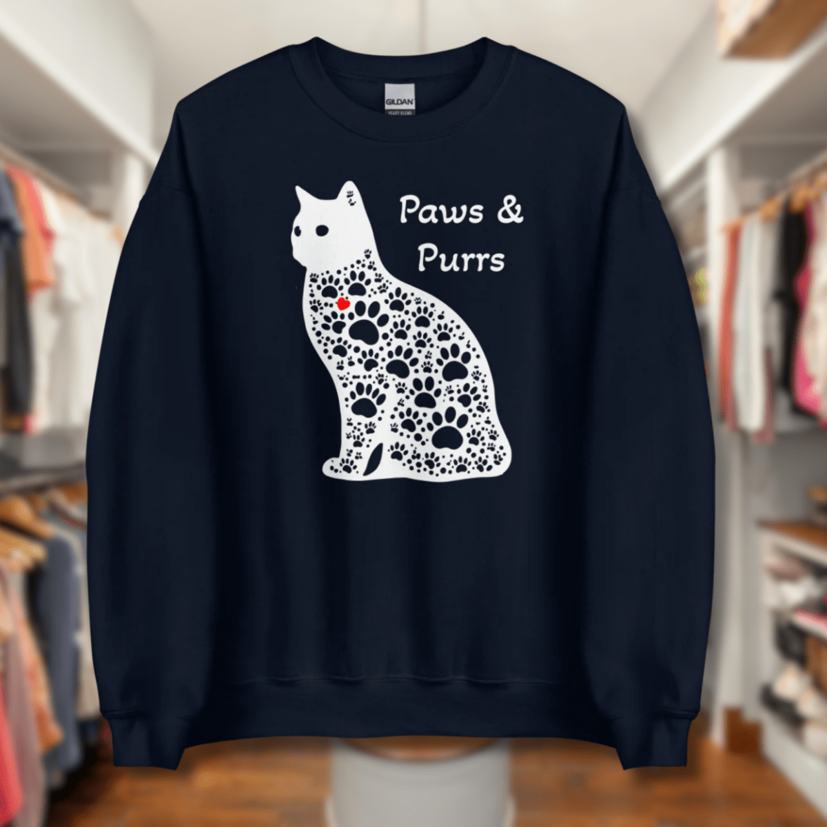 Paws and Purrs - Sweatshirt | COLORS: Charcoal, Navy, Maroon, Forest Green - Preshrunk Sweatshirt - Speak Up 4 Paws