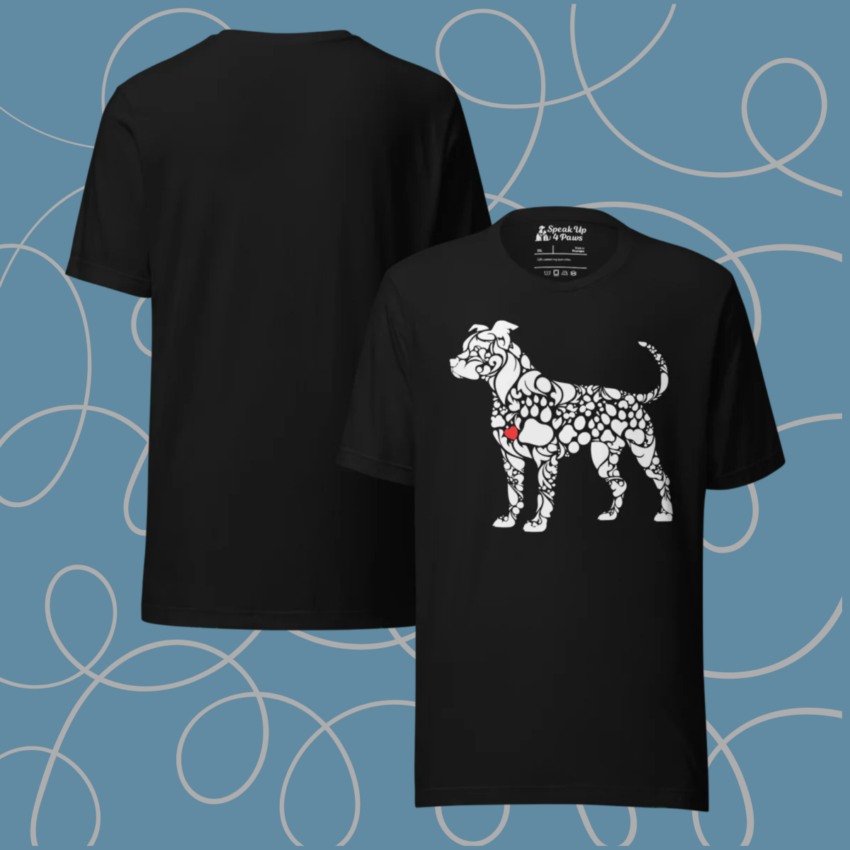 Paws of Loyalty - Everyday Plus Tee | COLORS: Dark Grey Heather, Navy, Black, Red - Unisex Staple Tee - Speak Up 4 Paws