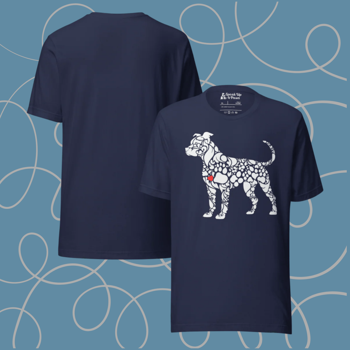 Paws of Loyalty - Everyday Plus Tee | COLORS: Dark Grey Heather, Navy, Black, Red - Unisex Staple Tee - Speak Up 4 Paws