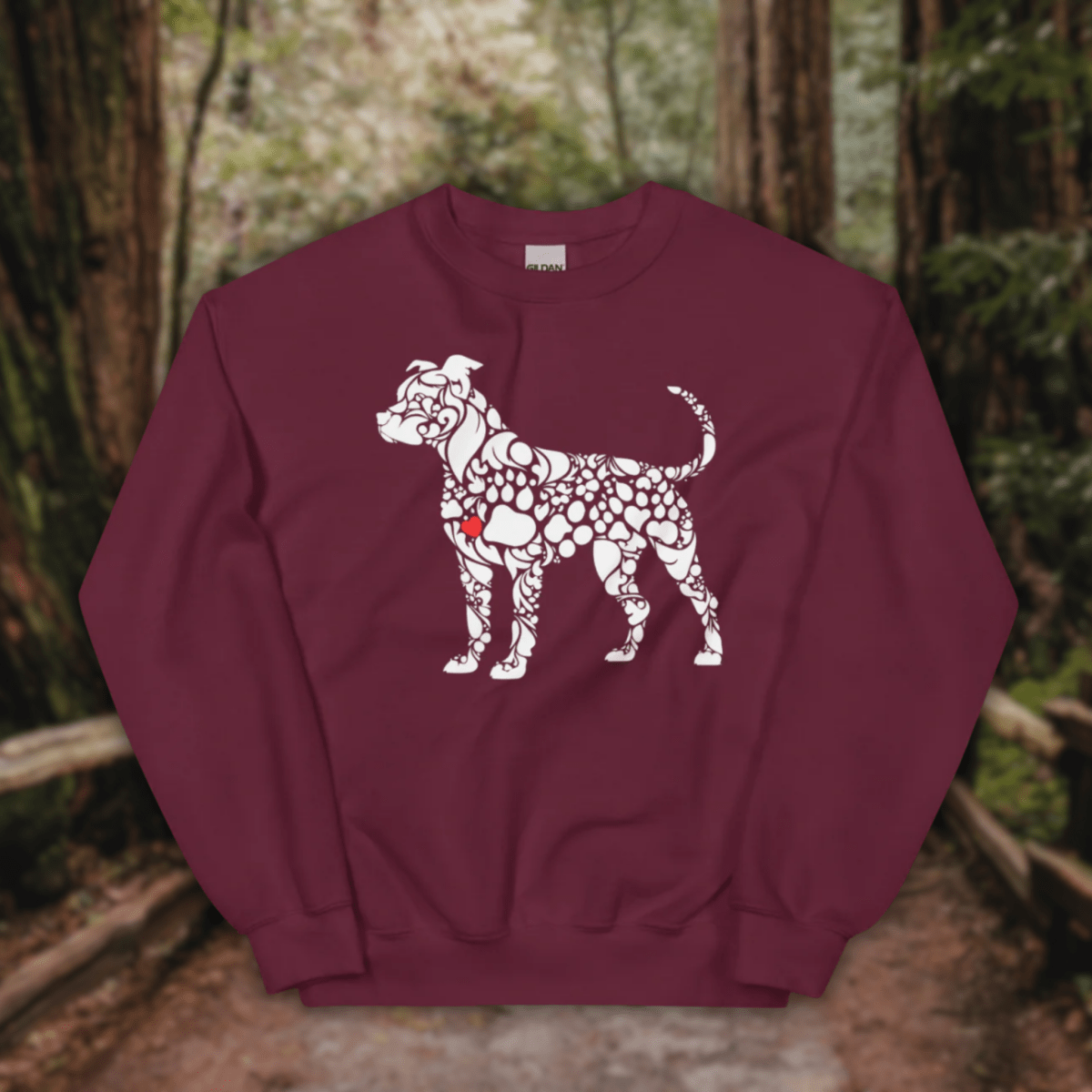 Paws of Loyalty - Sweatshirt | COLORS: Navy, Maroon, Forest Green, Charcoal - Preshrunk Sweatshirt - Speak Up 4 Paws