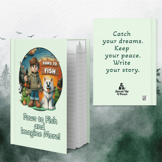Paws to Fish - Pawsitive Vibes Keepsake Journal (Color: Honeydew) - Journal - Speak Up 4 Paws