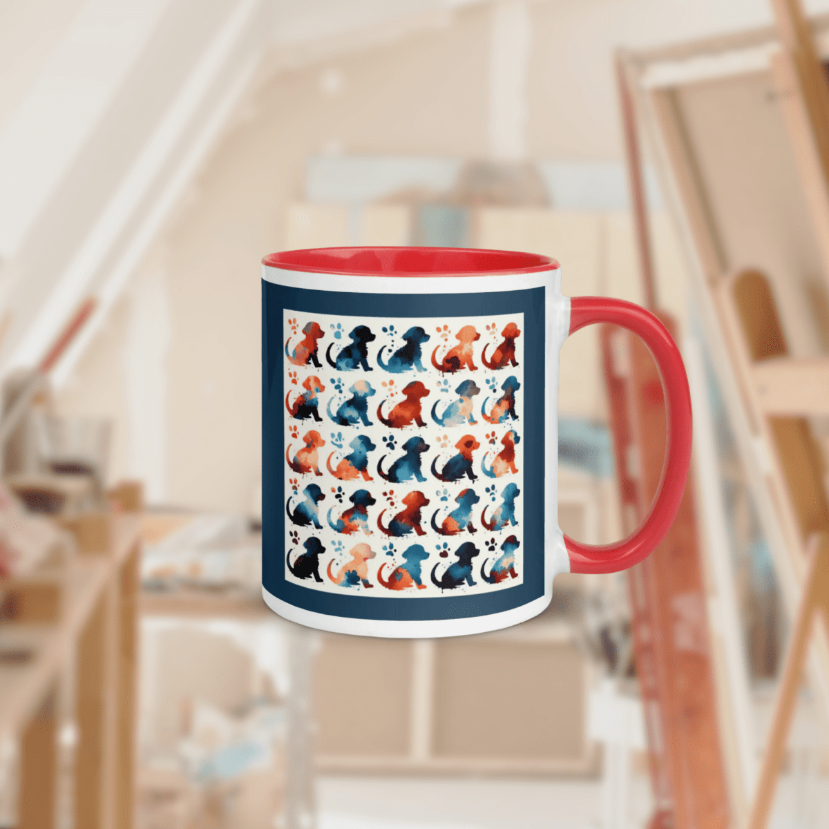 "Puppy Love in Full Color!" - Mug - Coffee Mug - Inside Color - Speak Up 4 Paws