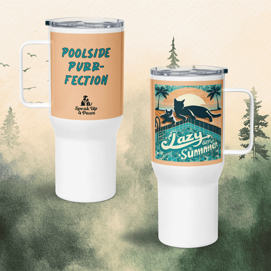 Poolside Purrfection - "Poolside Purr - fection" - TrailMate Tumbler (Color: Romantic) - Travel Mug - Speak Up 4 Paws