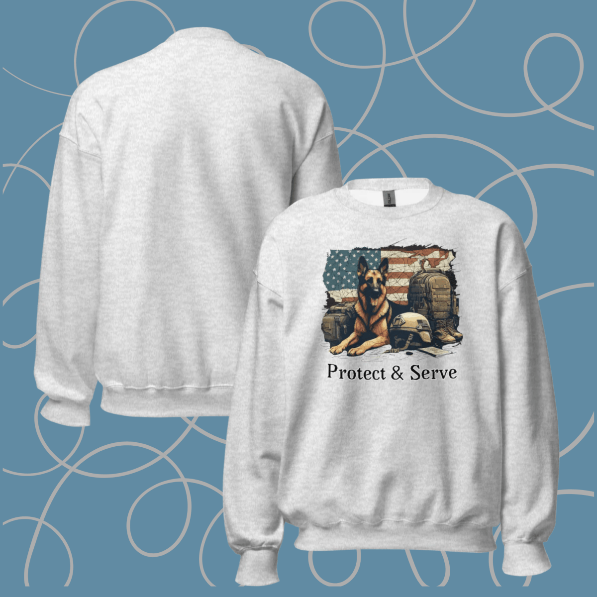 Sentinel of Valor - Oversized Sweatshirt | COLORS: Charcoal, Graphite Heather, Sport Grey, Ash - Preshrunk Sweatshirt - Speak Up 4 Paws