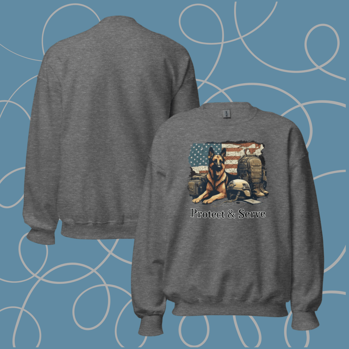 Sentinel of Valor - Oversized Sweatshirt | COLORS: Charcoal, Graphite Heather, Sport Grey, Ash - Preshrunk Sweatshirt - Speak Up 4 Paws