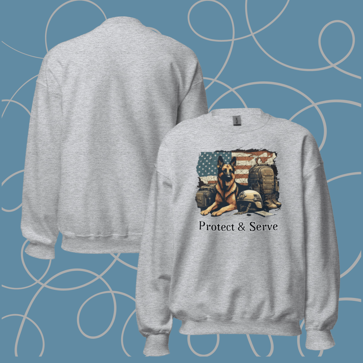 Sentinel of Valor - Oversized Sweatshirt | COLORS: Charcoal, Graphite Heather, Sport Grey, Ash - Preshrunk Sweatshirt - Speak Up 4 Paws