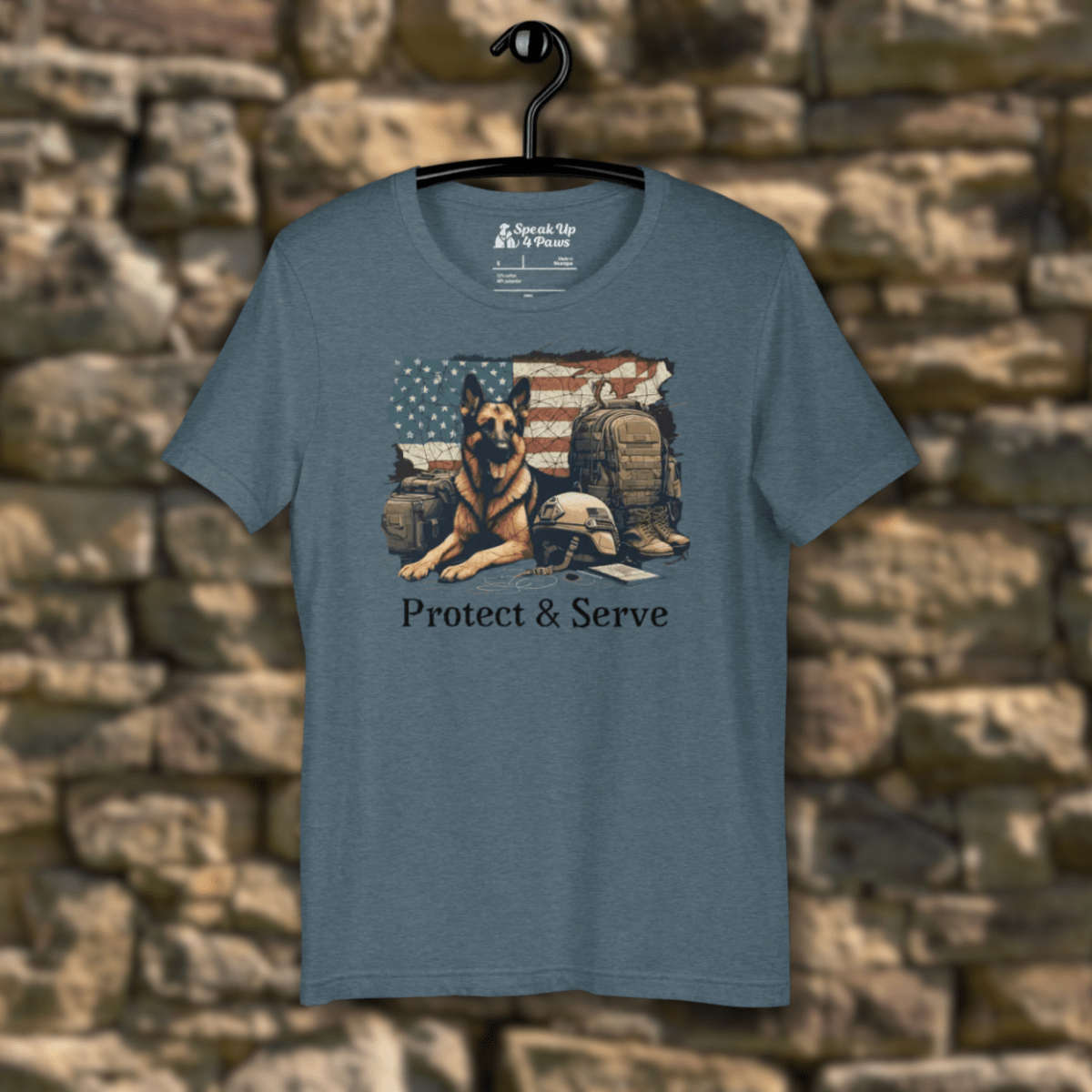 Sentinel of Valor - Everyday Tee | COLORS: Army, Heather Slate, Steel Blue, Pebble - Unisex Staple Tee - Speak Up 4 Paws