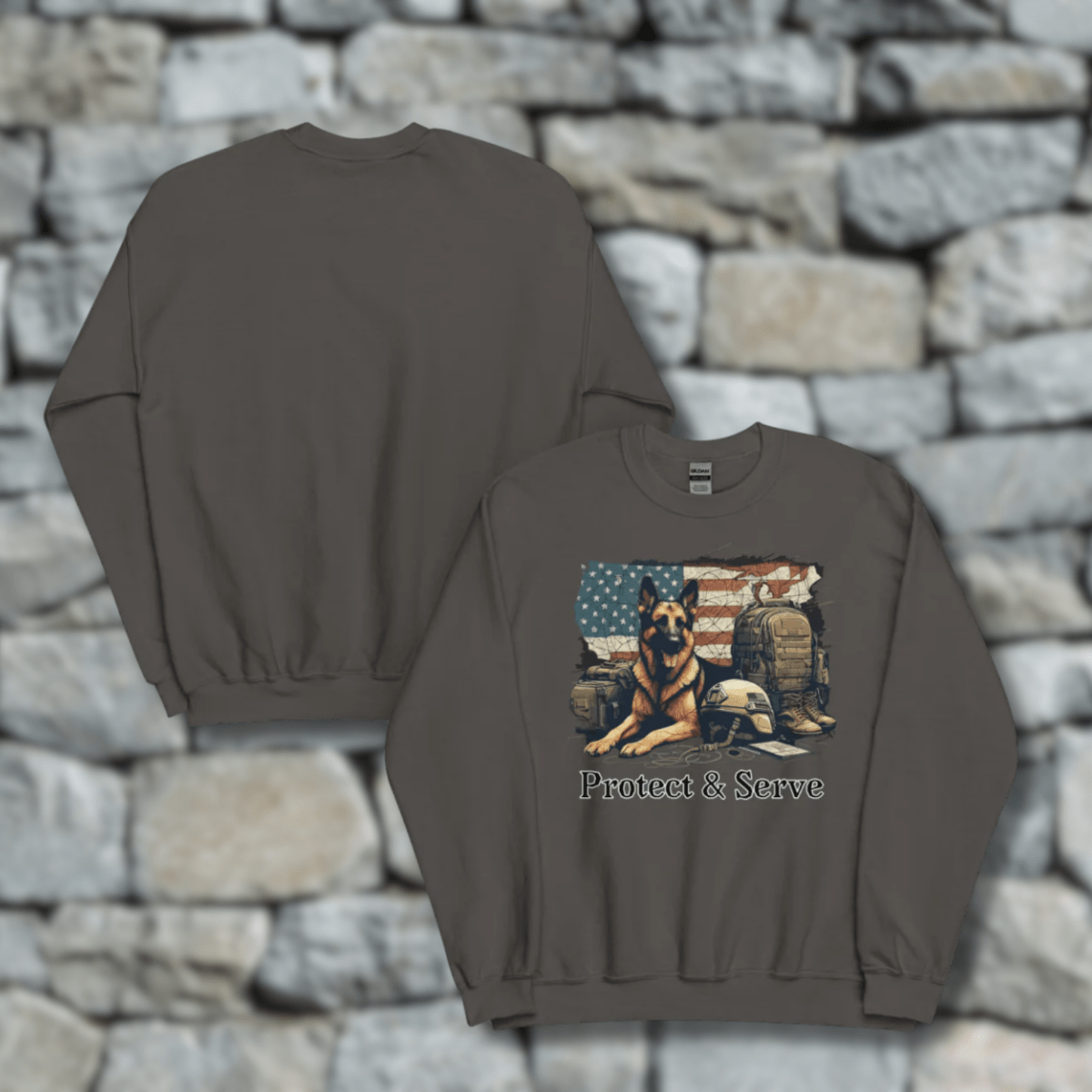 Sentinel of Valor - Sweatshirt | COLORS: Military Green, Charcoal, Indigo Blue, Sand - Preshrunk Sweatshirt - Speak Up 4 Paws