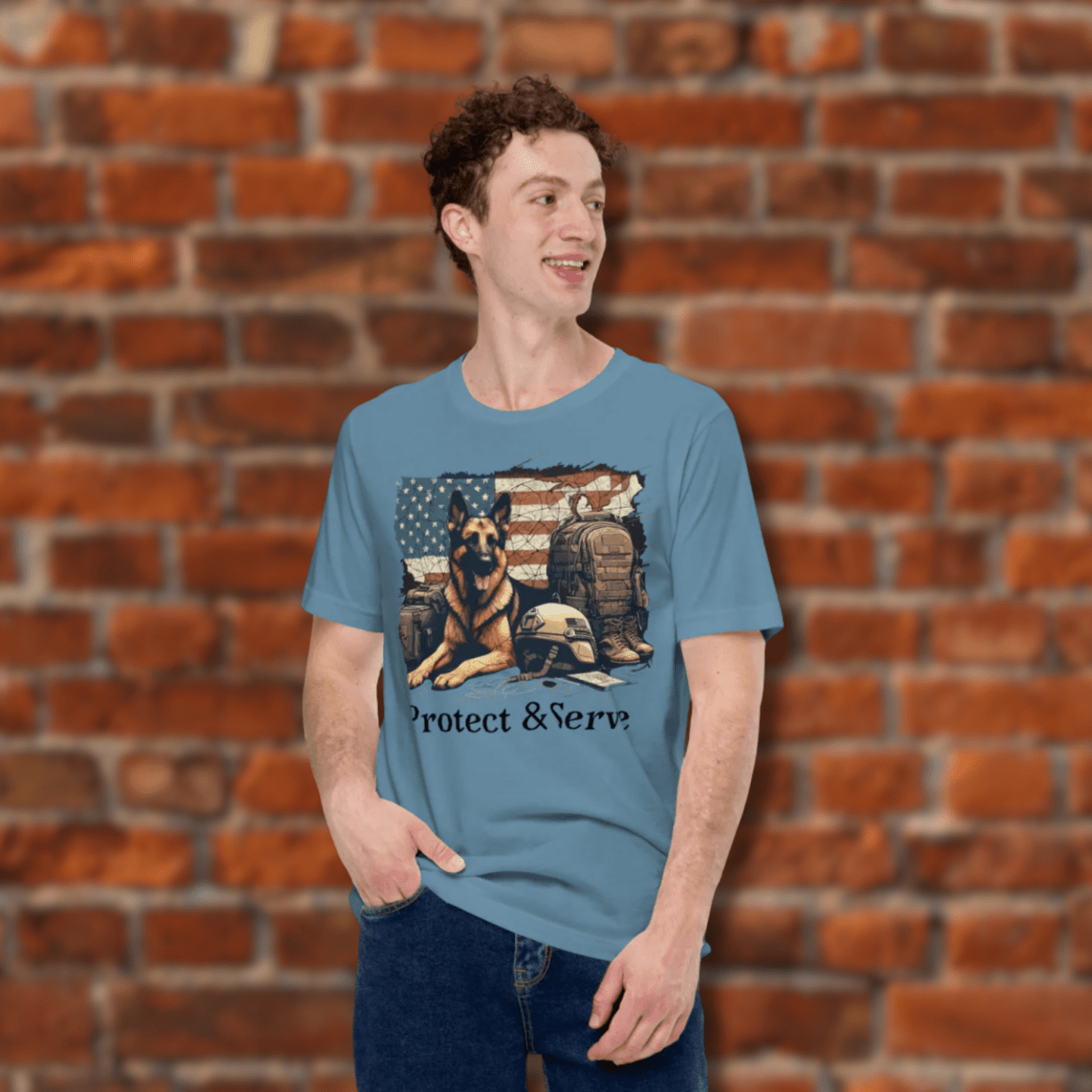 Sentinel of Valor - Everyday Tee | COLORS: Army, Heather Slate, Steel Blue, Pebble - Unisex Staple Tee - Speak Up 4 Paws