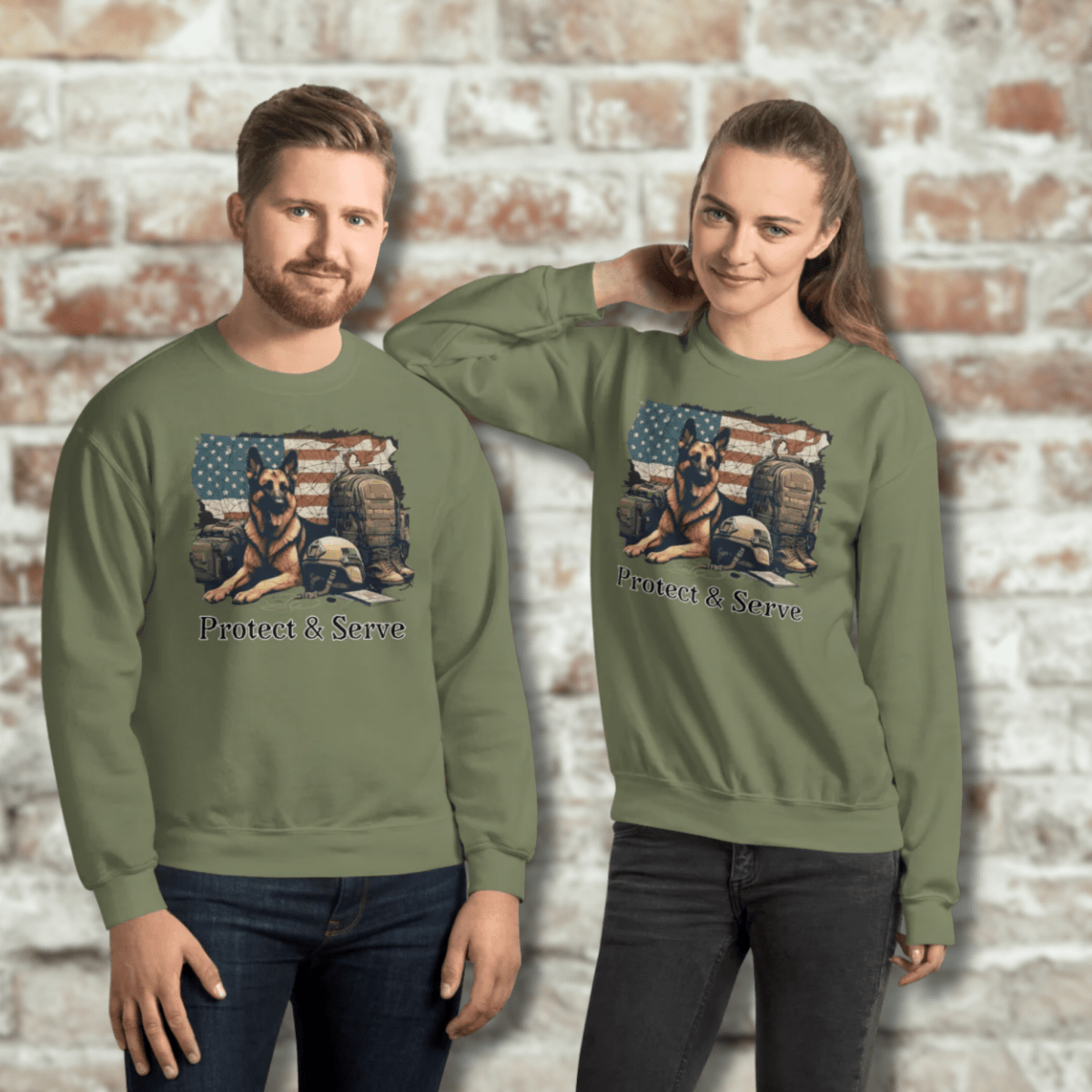 Sentinel of Valor - Sweatshirt | COLORS: Military Green, Charcoal, Indigo Blue, Sand - Preshrunk Sweatshirt - Speak Up 4 Paws