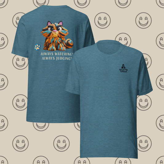 Sir Floofalot - "Always Watching! Always Judging!" - Signature Back Story Tee - Speak Up 4 Paws