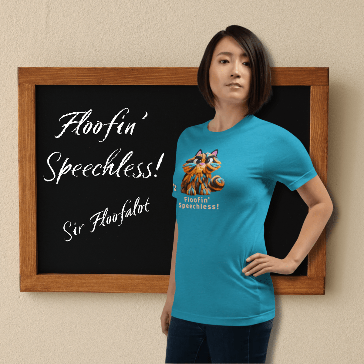 Sir Floofalot - Everyday Tee - "Floofin' Speechless" | COLORS: Pink, Heather Deep Teal, Heather Aqua, Toast - Unisex Staple Tee - Speak Up 4 Paws