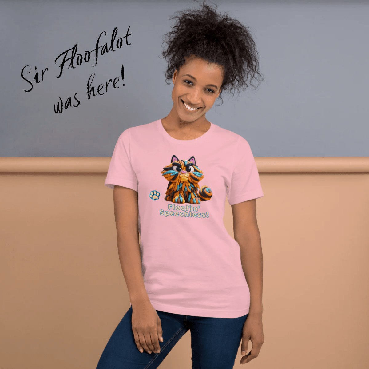 Sir Floofalot - Everyday Tee - "Floofin' Speechless" | COLORS: Pink, Heather Deep Teal, Heather Aqua, Toast - Unisex Staple Tee - Speak Up 4 Paws