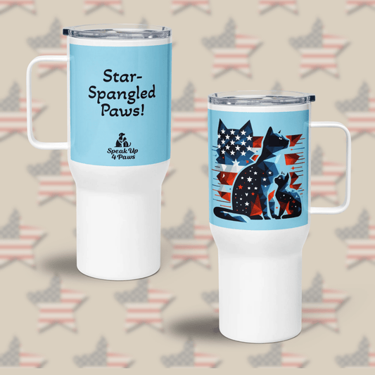 Stars & Stripes Companions - "Star - Spangled Paws!" - TrailMate Tumbler (Color: Columbia Blue) - Travel Mug - Speak Up 4 Paws