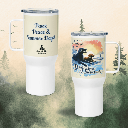 Summer Bond - "Paws, Peace & Summer Days!" - TrailMate Tumbler (Color: Apricot White) - Travel Mug - Speak Up 4 Paws
