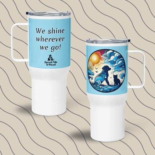 Sun - Kissed Bond - "We shine wherever we go!" - TrailMate Tumbler (Color: Columbia Blue) - Travel Mug - Speak Up 4 Paws