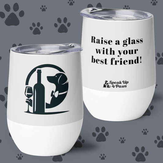 The Wine Butler - "Raise a glass with your best friend!" - Pawfect Vino Tumbler (Color: Whisper) - Wine Tumbler - Speak Up 4 Paws