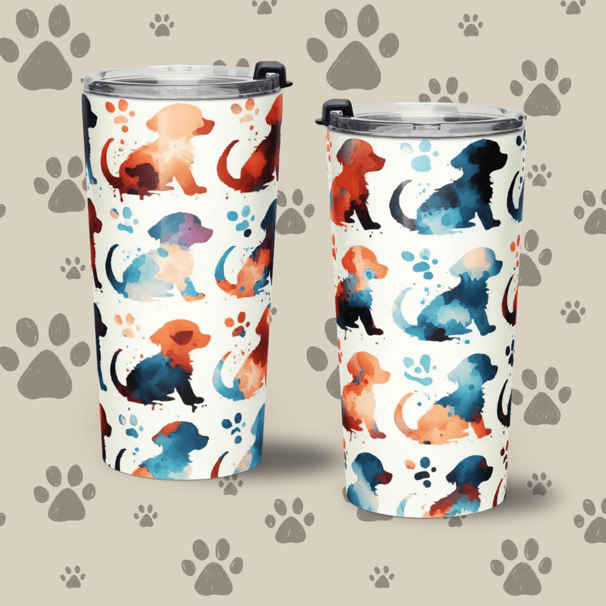 Watercolor Pups - Tumbler - Tapered Tumbler - Speak Up 4 Paws