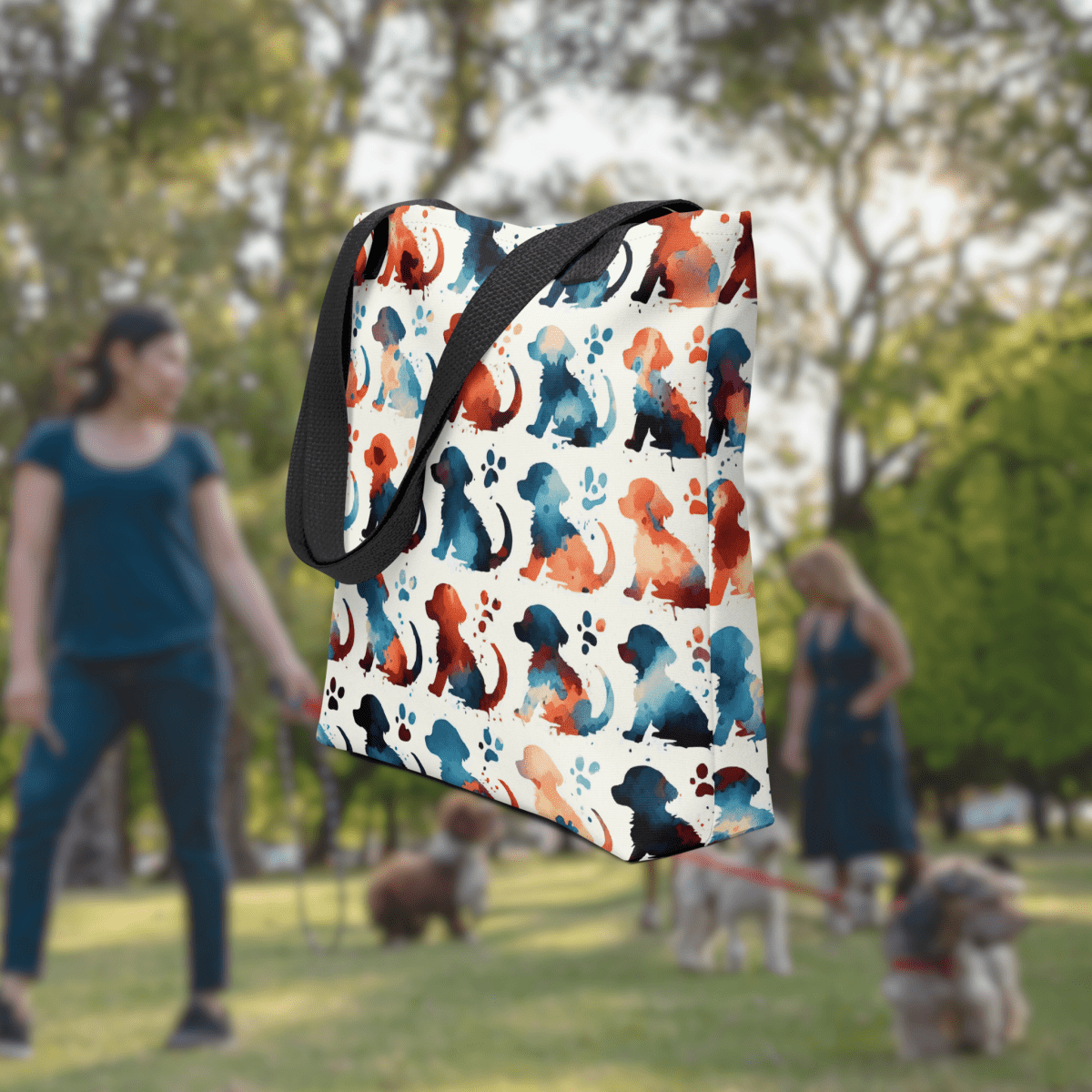 Watercolor Pups Everyday Bag - AOP Tote Bag - Speak Up 4 Paws