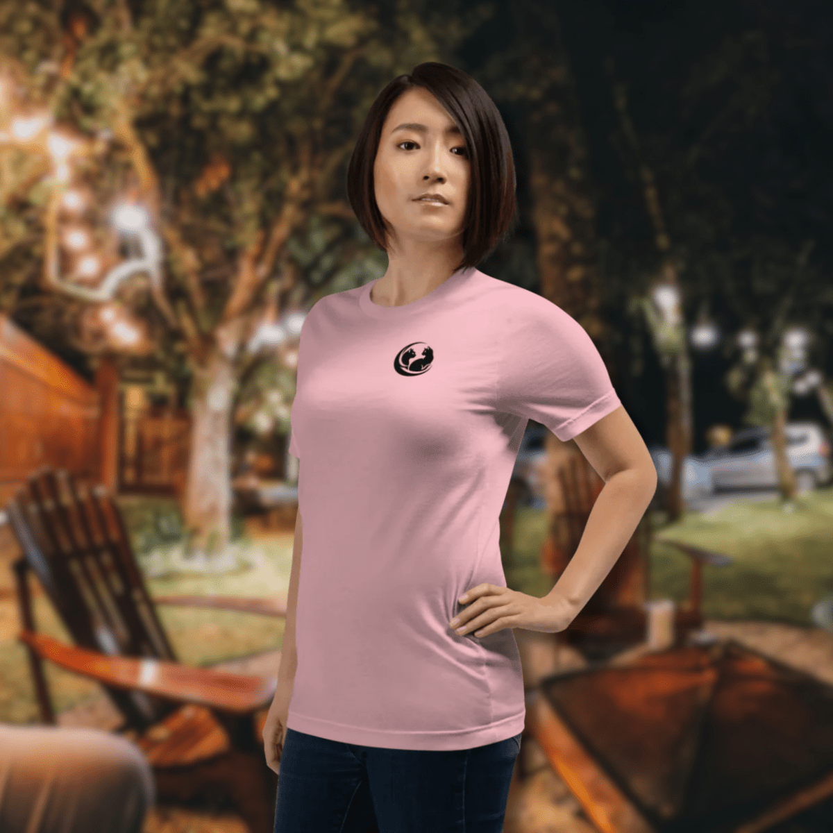 Whiskered Harmony - Everyday Tee | COLORS: Heather Deep Teal, Heather Slate, Mauve, Pink - Unisex Staple Tee - Speak Up 4 Paws