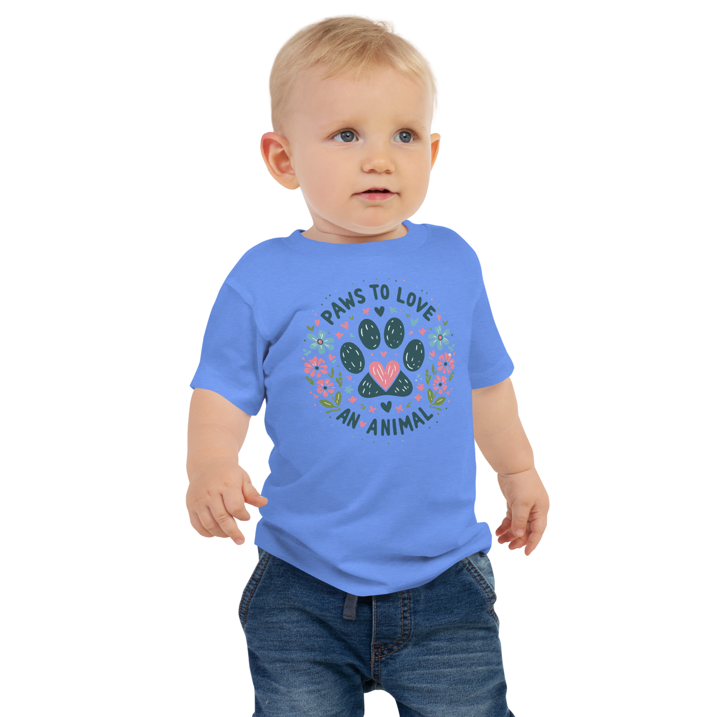 Floral Pawprints - Paws to Love - Baby Tee