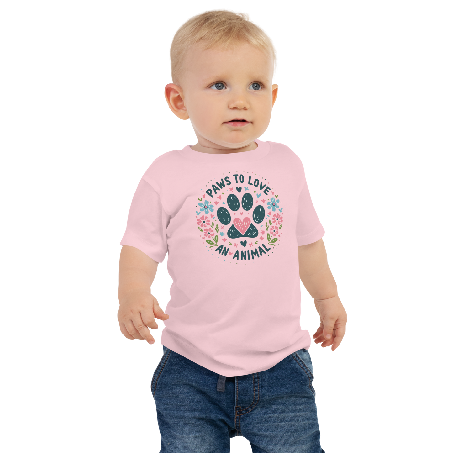 Floral Pawprints - Paws to Love - Baby Tee