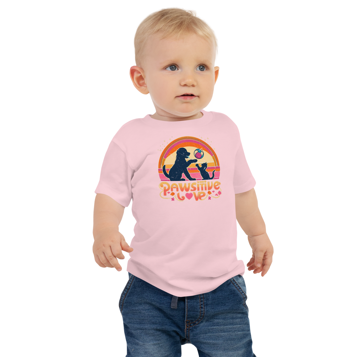 Rainbow Rendezvous - Pawsitive Love - Baby Tee